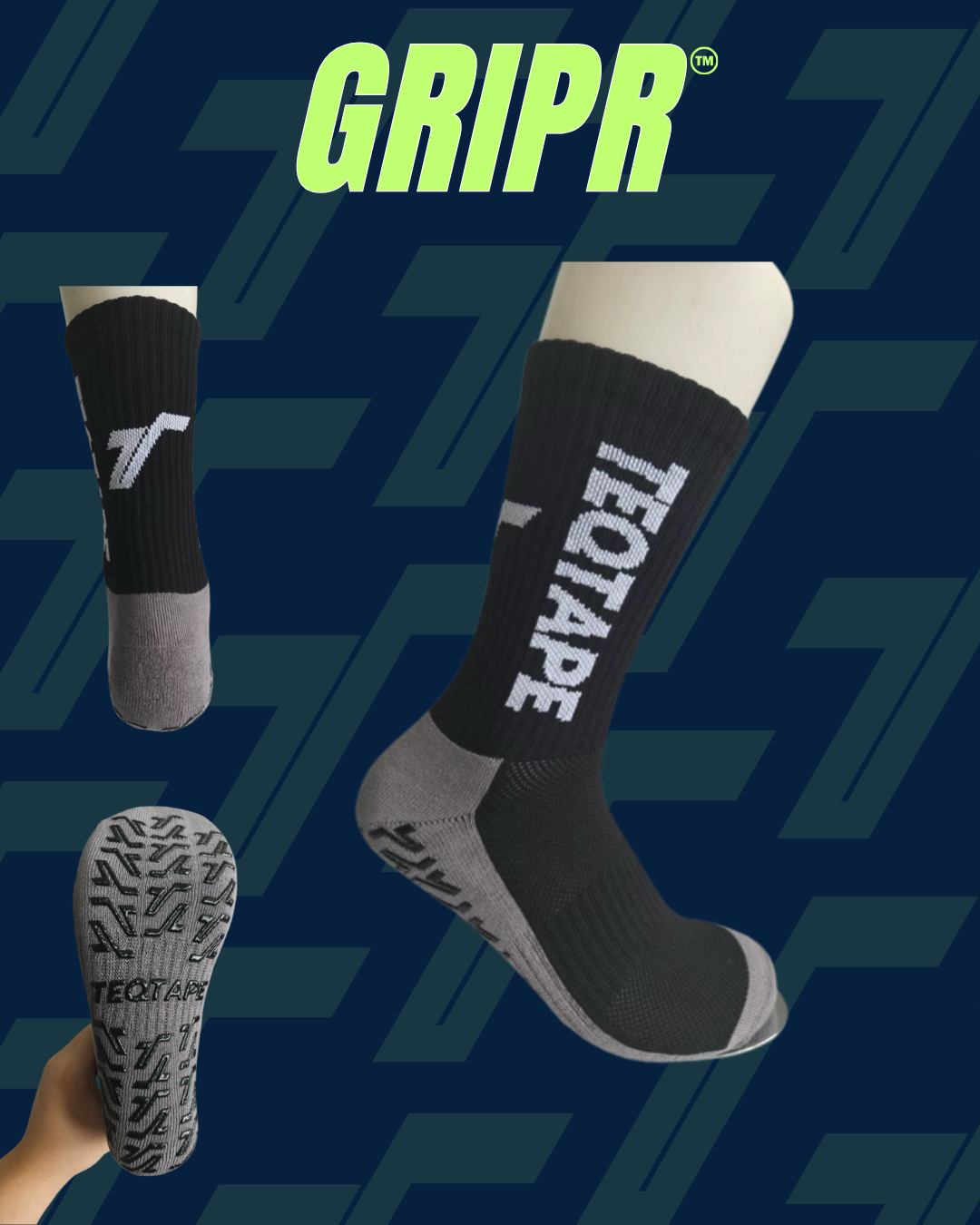 Black Grip Socks